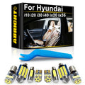 LED Interior Light Kit for Hyundai i10 i20 i30 i40 ix20 ix35 Tucson Santa Fe Santafe Auto Indoor Dome Map Trunk Lamp ...