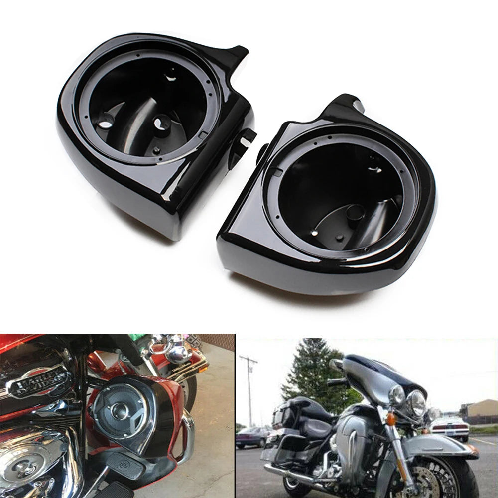 6.5" Motorcycle Speaker Pod Box Lower Vented Fairing For Harley Touring Electra Street Glide Roa - Automotive LED Light