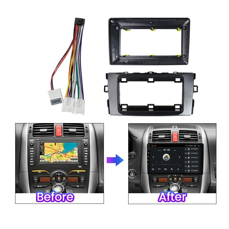 Car Radio Fascia Frame for Toyota Auris E150 2006 2007 2008 2009 2010 2011 2012 Dash Fitti | AUTOKITSHOP
