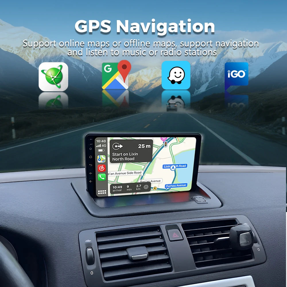 Android 16 Carplay Auto Car Radio For VOLVO C30 S40 C70 2006-2009 2010 2011 2012 GPS Navig