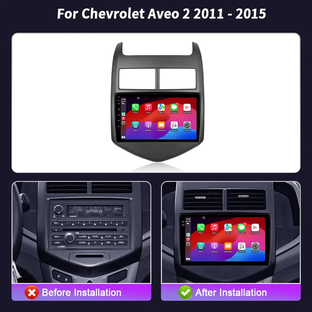 For Chevrolet Aveo 2 2011-2015 Android 14 Car Radio Multimedia Navigation 4G GPS Wireless