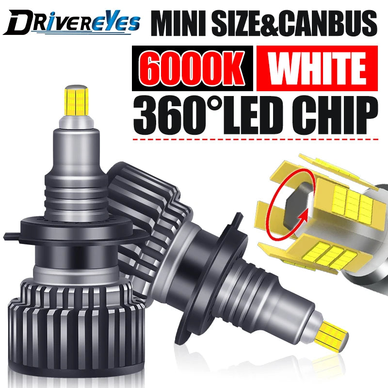 360 H7 LED Car Headlight H1 H11 880 881 H27 9005 HB3 9006 HB4 Bulbs For Projector Lenses A