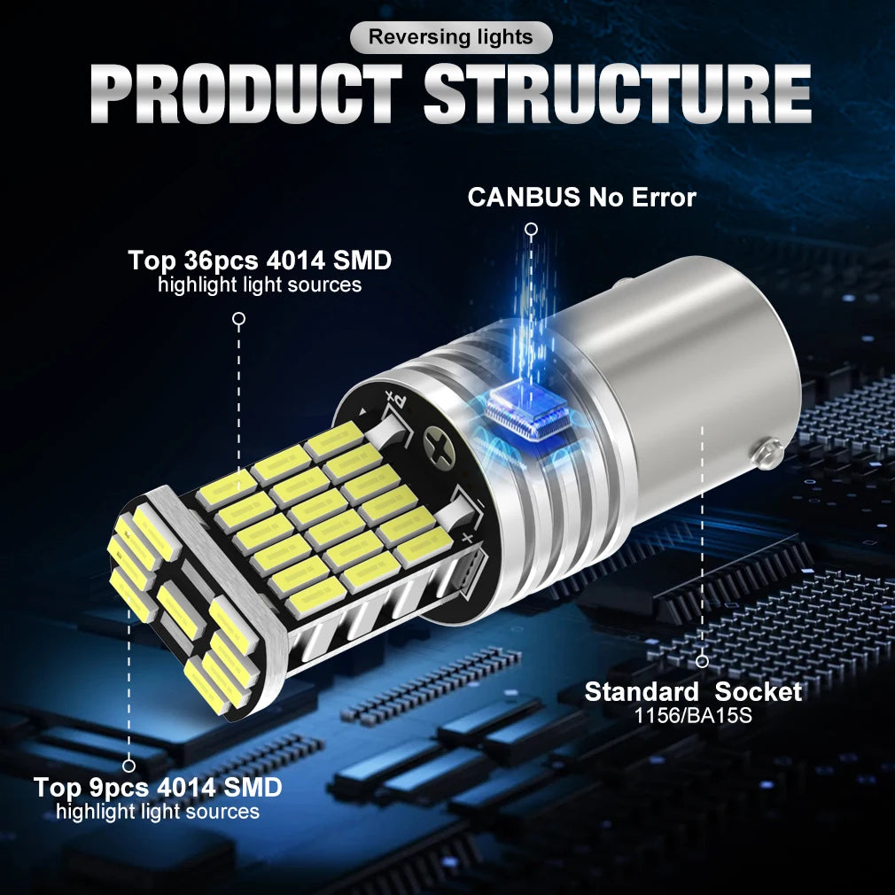 P21W LED Light Bulbs BA15S 1156 BAY15D 1157 P21/5W LED Signal Light Canbus BAU15S PY21W T2