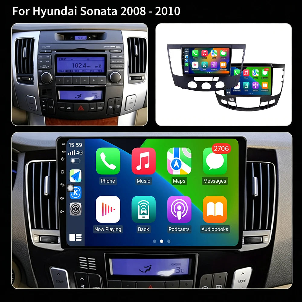 9lnch Bluetooth Android 16 WiFi For Hyundai Sonata NF 2008-2010 Car Radio Multimedia Playe