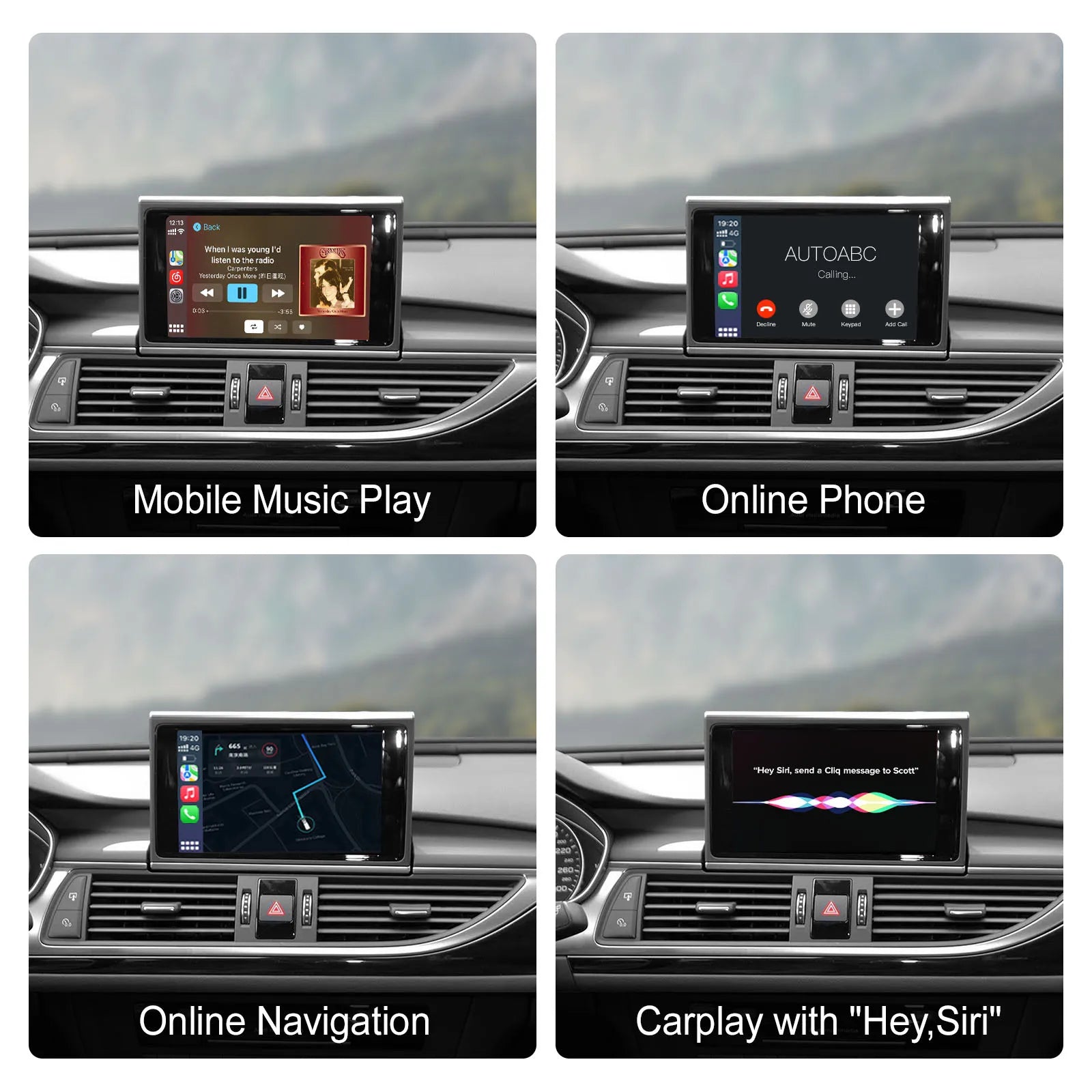 Wireless Carplay Android Auto Interface Retrofit Kits For Audi A6 C7 A7 2012-2016 RMC/HN+R