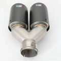 1 Piece Car Carbon Fiber Matte Muffler Tip Y Shape Double Exit Exhaust Pipe Mufflers Nozzle Deco - Automotive LED Light