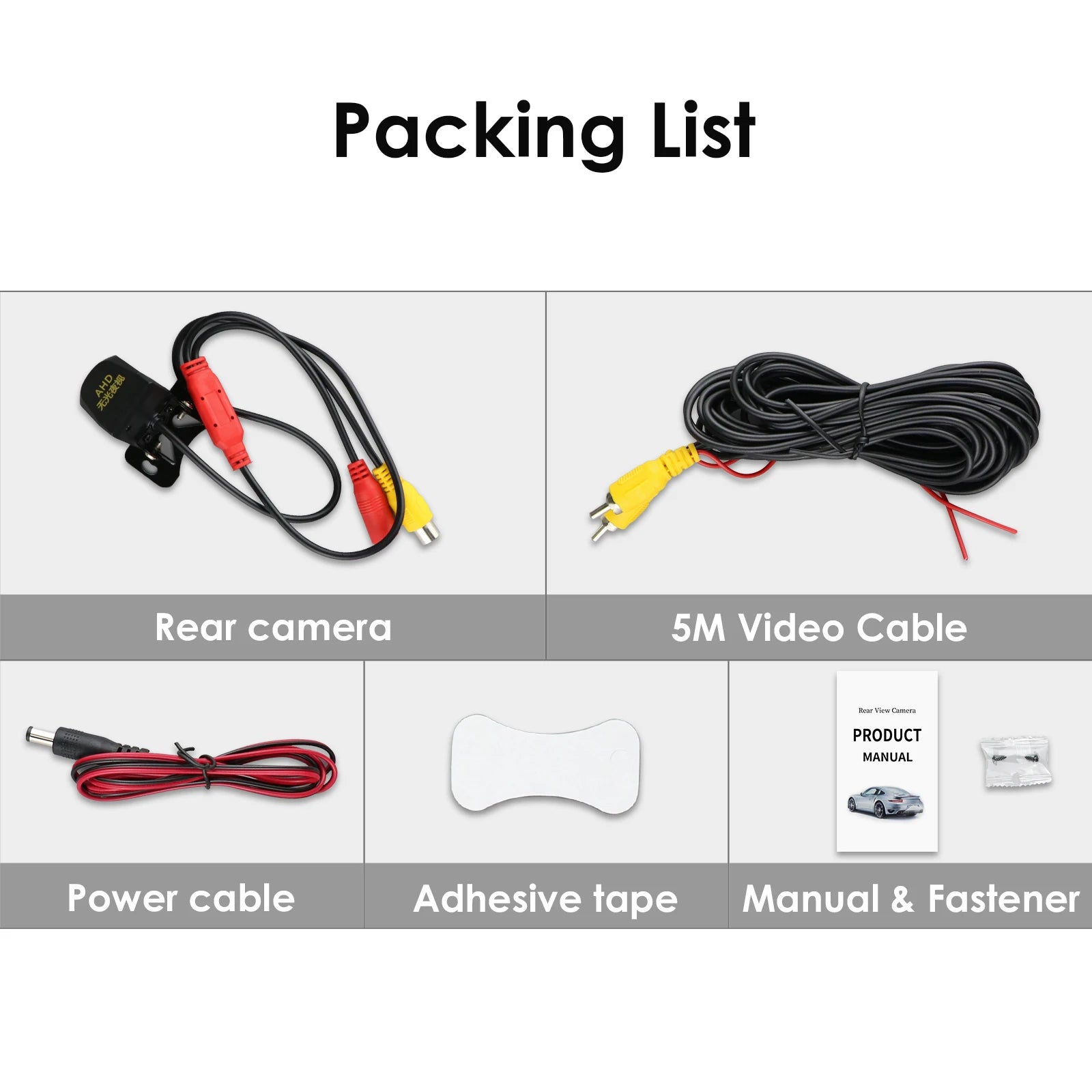 720P Rear View Camera for Vehicle HD Night Vision 170 ° Parking Line For BMW VW Passat Gol