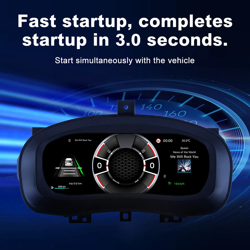 10" LCD Digital Instrument Cluster for 2008-2014 Volkswagen Skoda Fabia Dashboard Odometer Speedometer VirtualCluster Ca