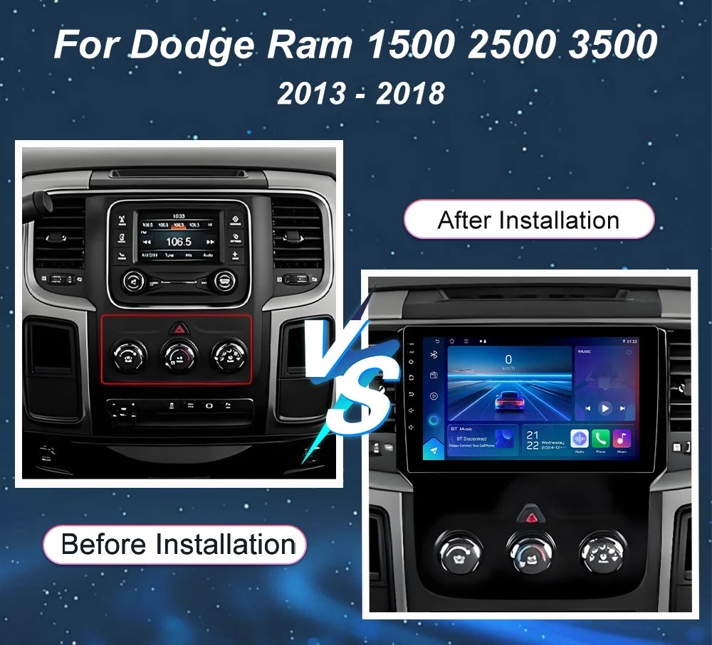 Android 16 For Dodge Ram 1500 2500 3500 2013 - 2018 Car Radio Head Unit Auto Stereo Multim
