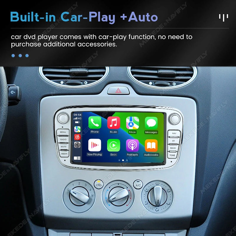 7Inch Android 15 Car Radio CarPlay Auto Multimedia GPS RDS For Ford Focus Mondeo S-Max C-M