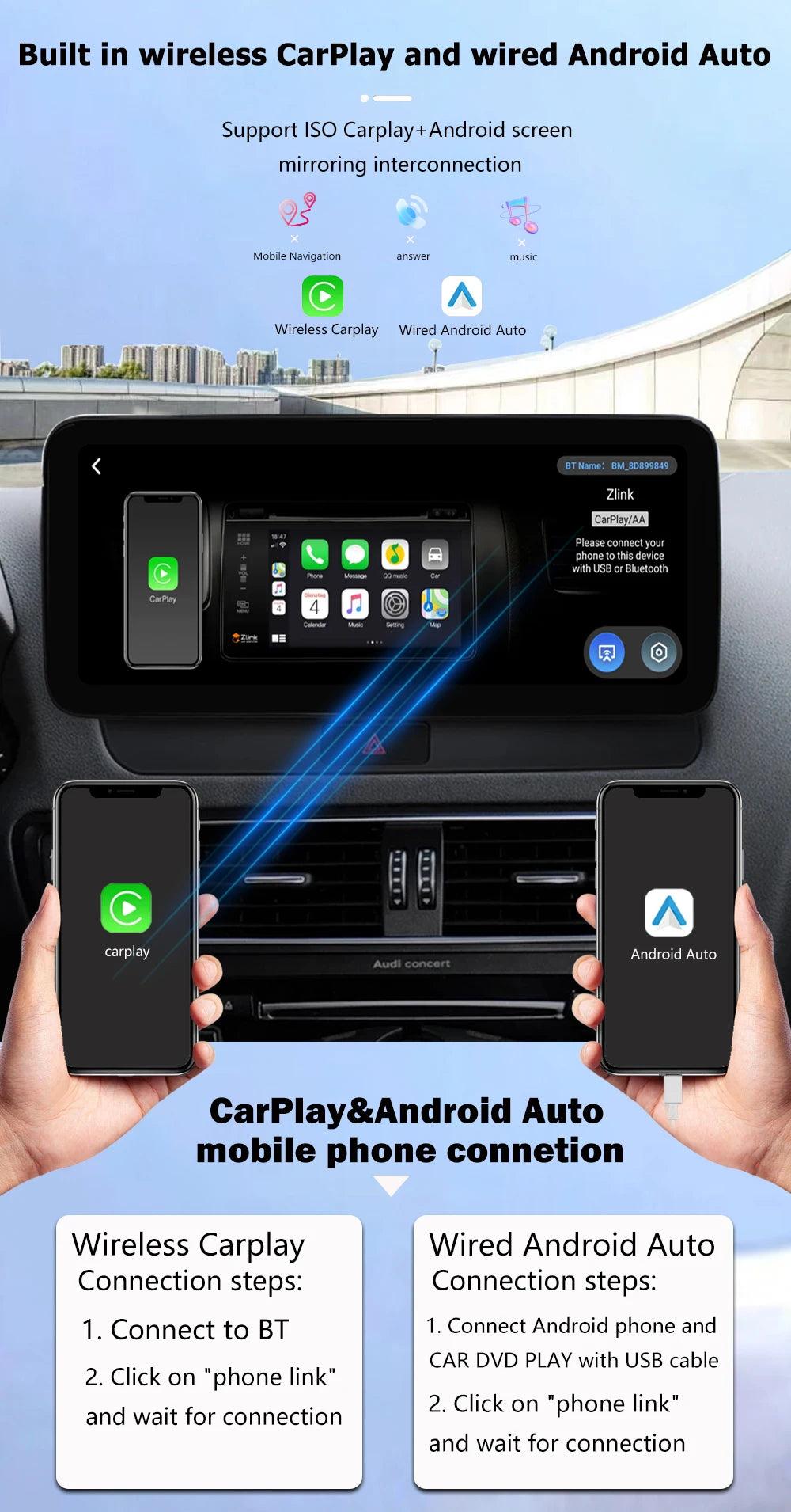 12.3" For Audi A6 A7 C7 RS6 RS7 S6 2012-2018 Android Auto Carplay Stereo 4G Car Radio Mult