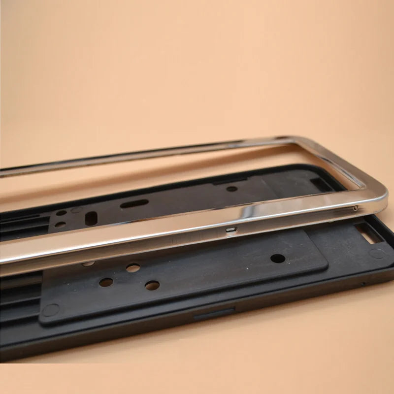 Plastic＋Stainless Steel Car European/German/Russian License Plate Holder Frame