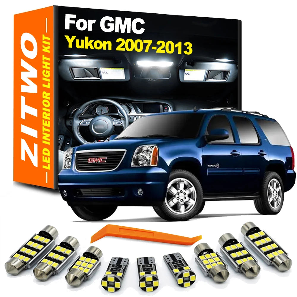 ZITWO 18Pcs LED Interior Dome Reading Map Light Kit For GMC Yukon XL 1500 2500 2007 2008 2009 20 - Canbus LED Car Light