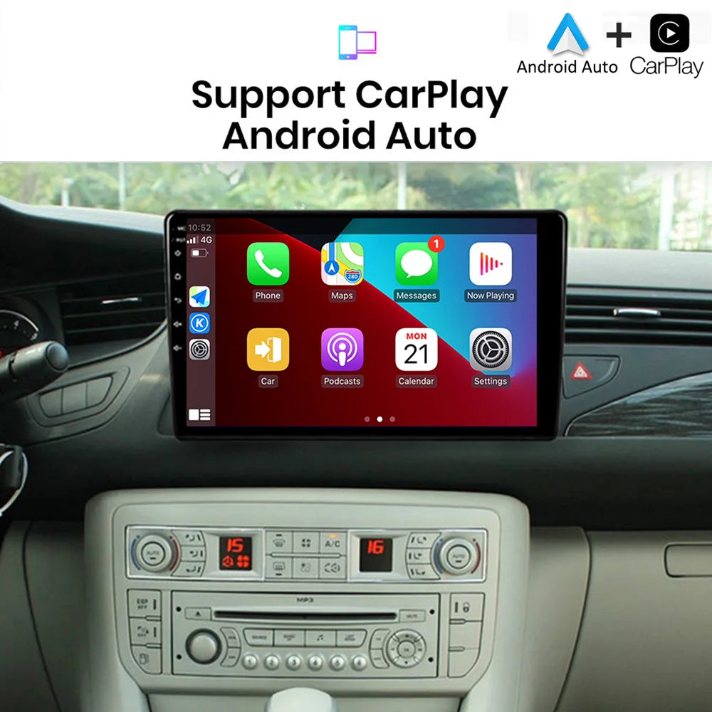 Android 16 Carplay For Citroen C5 2008-2017 Car Radio Auto 4G GPS Navigation Multimedia Vi
