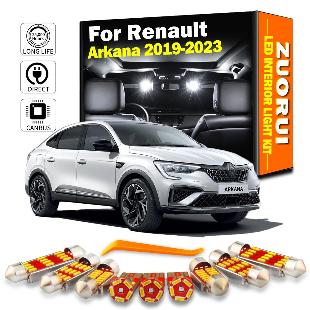 8-Piece LED Interior Light Kit for Renault Arkana - Canbus Error-Free Bulbs | AUTOKITSHOP