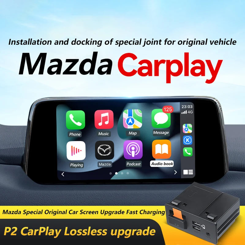 Upgrade P2 Wired Carplay For Apple Android auto Adapter For Retrofit Mazda 2 3 6 CX3 CX5 C