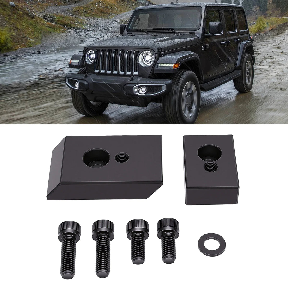 Car Front Seat Riser Spacer Kit Aluminum Seat Recline Kit Replacement for Jeep Wrangler JL JLU 2 - Automotive LED Light