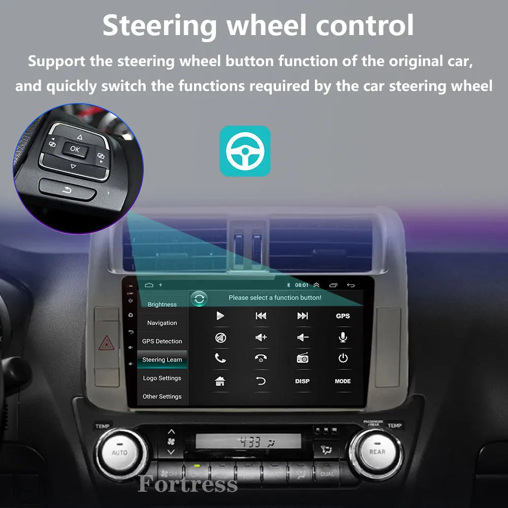 Android 16 Carplay Auto Car Radio Multimedia Player For Toyota Land Cruiser Prado 150 2009
