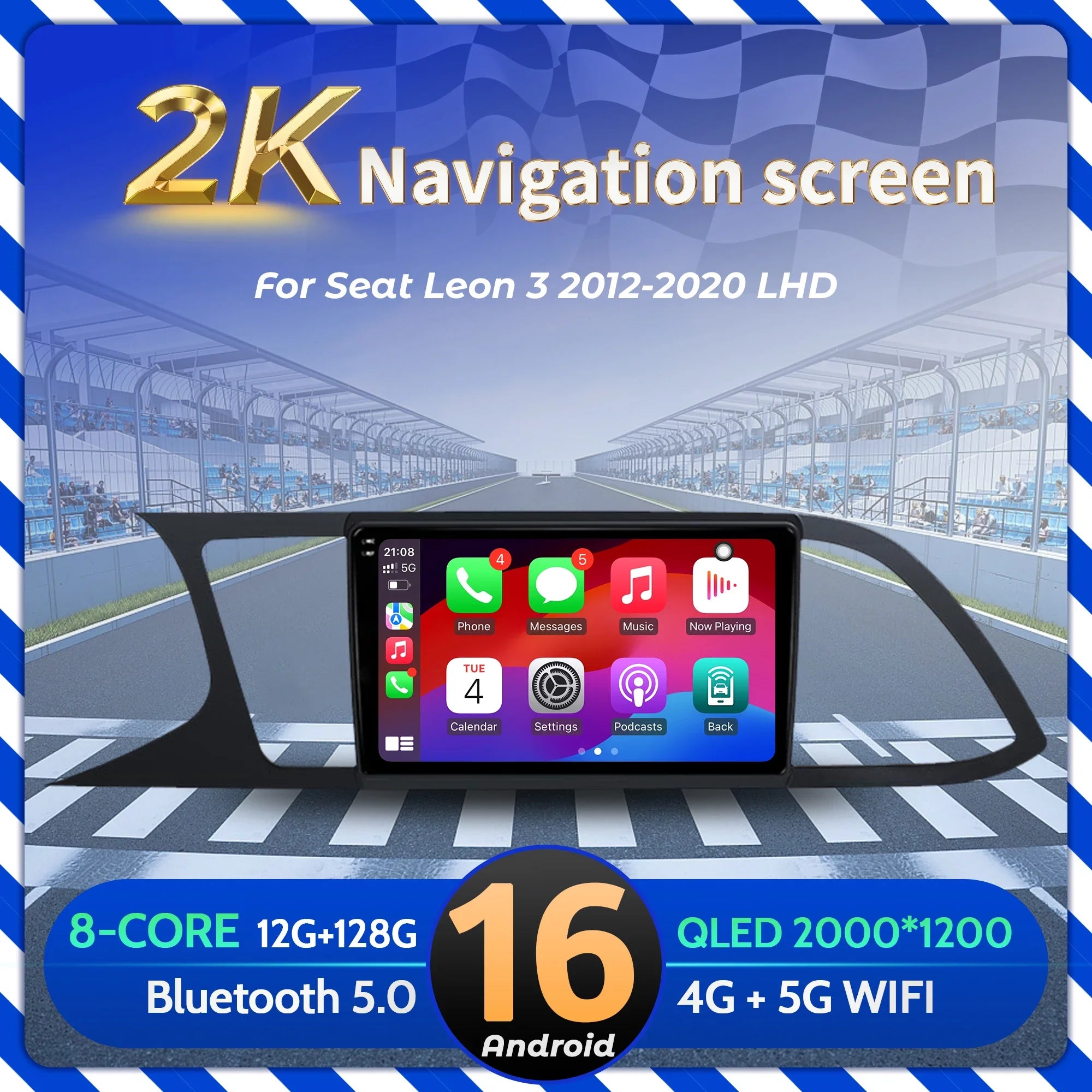 9 inch Car Radio Android 16 For Seat Leon 3 2012-2020 LHD BT Carplay Multimedia Navigation