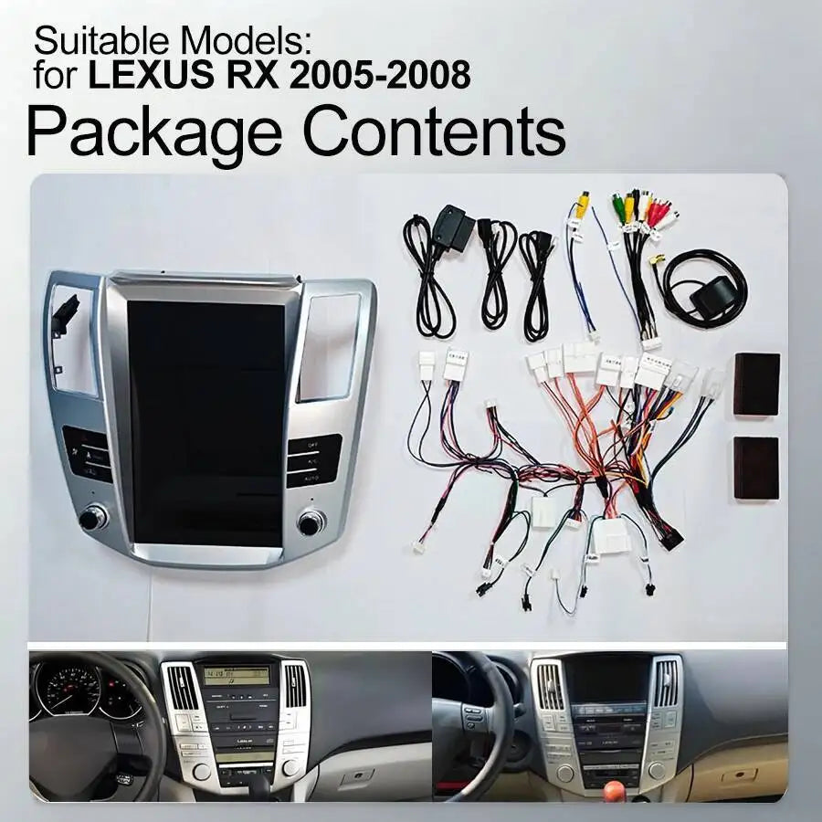 8+128G Android 15 IPS Screen Car Radio GPS Navigation Player For Lexus RX300 RX330 RX350 R