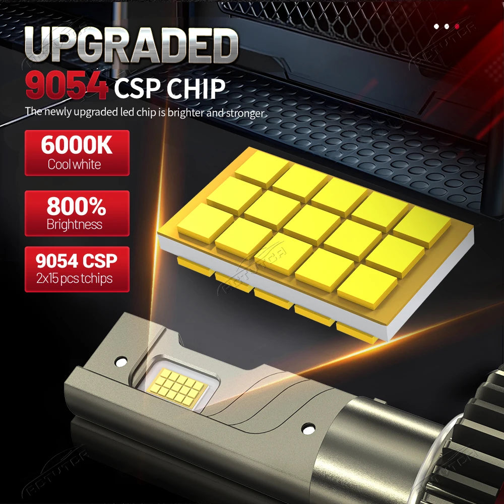 High Power H7 H11 H1 H3 H4 Led Headlight Bulb 6000K LED 9005 9006 9012 HB3 HB4 3 Copper Tu