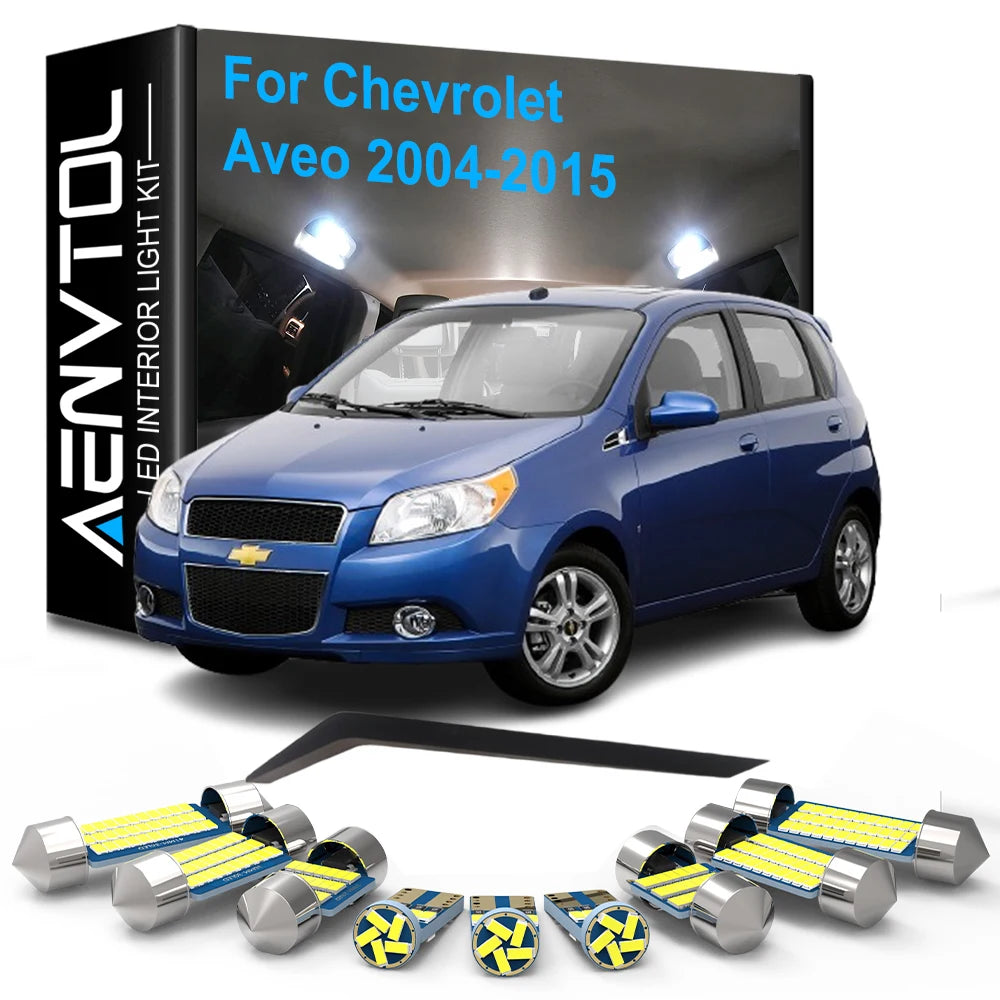 7-Piece LED Interior Light Kit for Chevrolet Aveo - Canbus Error-Free Bulbs | AUTOKITSHOP
