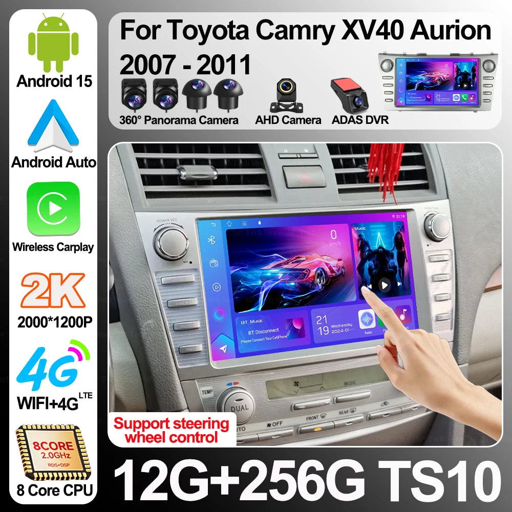 Android 16 For Toyota Camry Xv40 Aurion 2007-2011 Carplay Head Unit Multimedia Player Gps  | AUTOKITSHOP