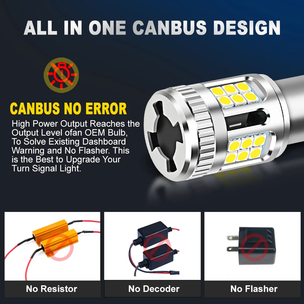 Canbus 1156 BA15S P21W BAU15S PY21W T20 W21W 7440 T25 3156 P27W Led Bulb DRL Running light