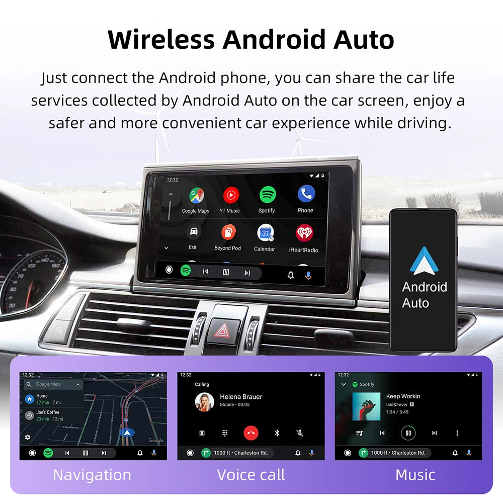 OEM Screen Upgrade Wireless Carplay Auto For Audi A4 A5 A6 A7 Q2L Q5L Q7 Bluetooth Navigat