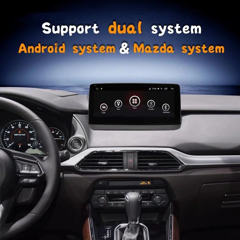10.25" Android 14 Radio for Mazda CX-5 2017-2020 8-Core Snapdragon WiFi Incell Blue Ray Wi