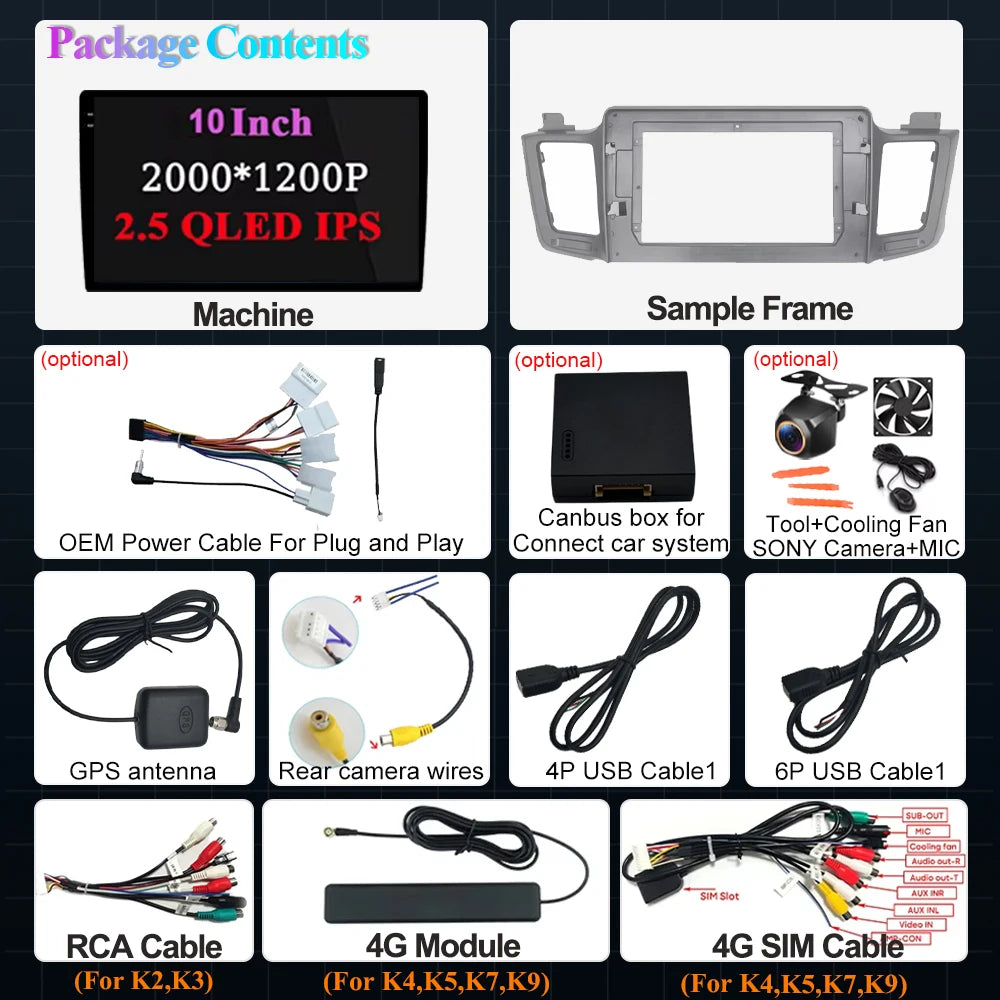 10" 2din Android 16 For Toyota Rav4 Rav 4 Xa40 2012-2019 Car Radio Carplay Multimedia Vide | AUTOKITSHOP