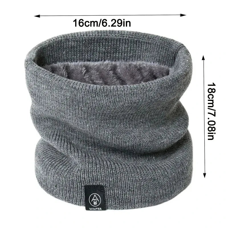 Unisex Winter Warm Knitted Snood Scarf Thick Cashmere Like Solid Color Neck Warmer Ring Scarf fo - Automotive LED Light