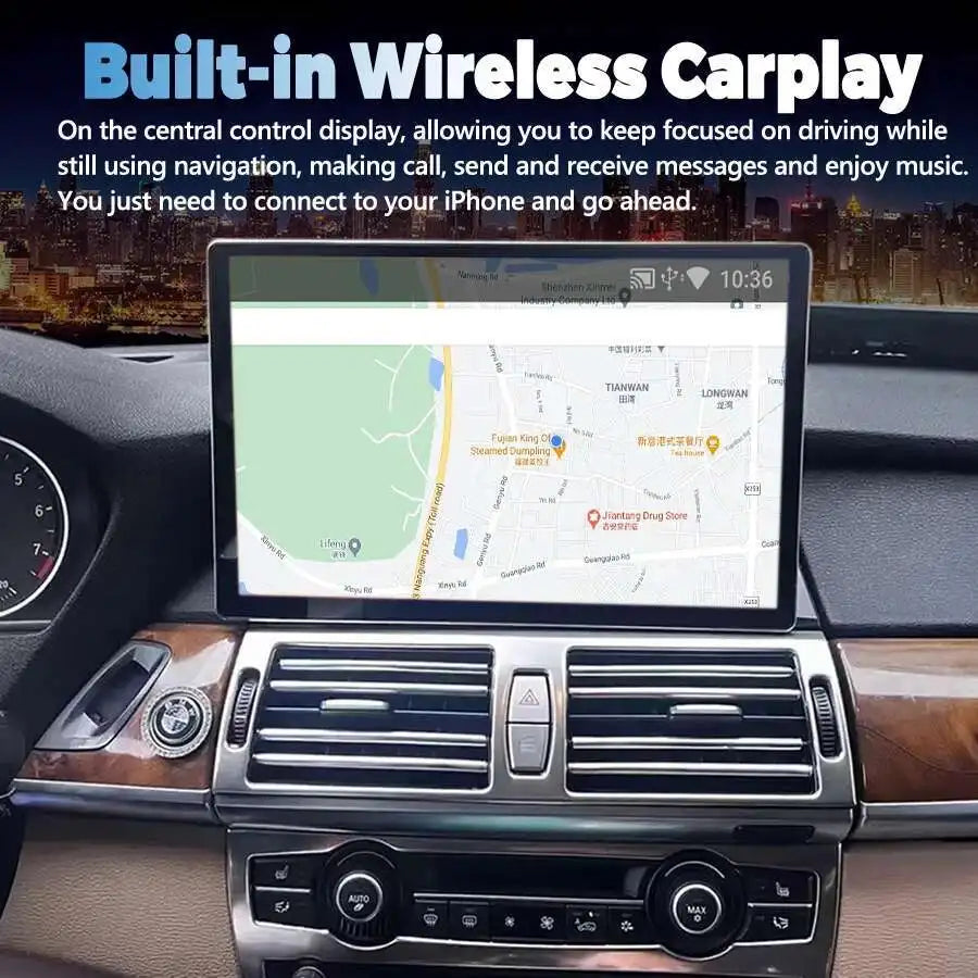 13.3inch Android 14 Carplay Auto Car Multimedia Player For Bmw X5 E70 X6 E71 CCC CIC Autor