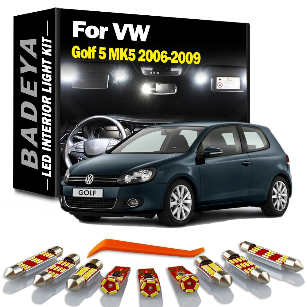12-Piece LED Interior Light Kit for VW MK5 - Canbus Error-Free Interior Bulbs