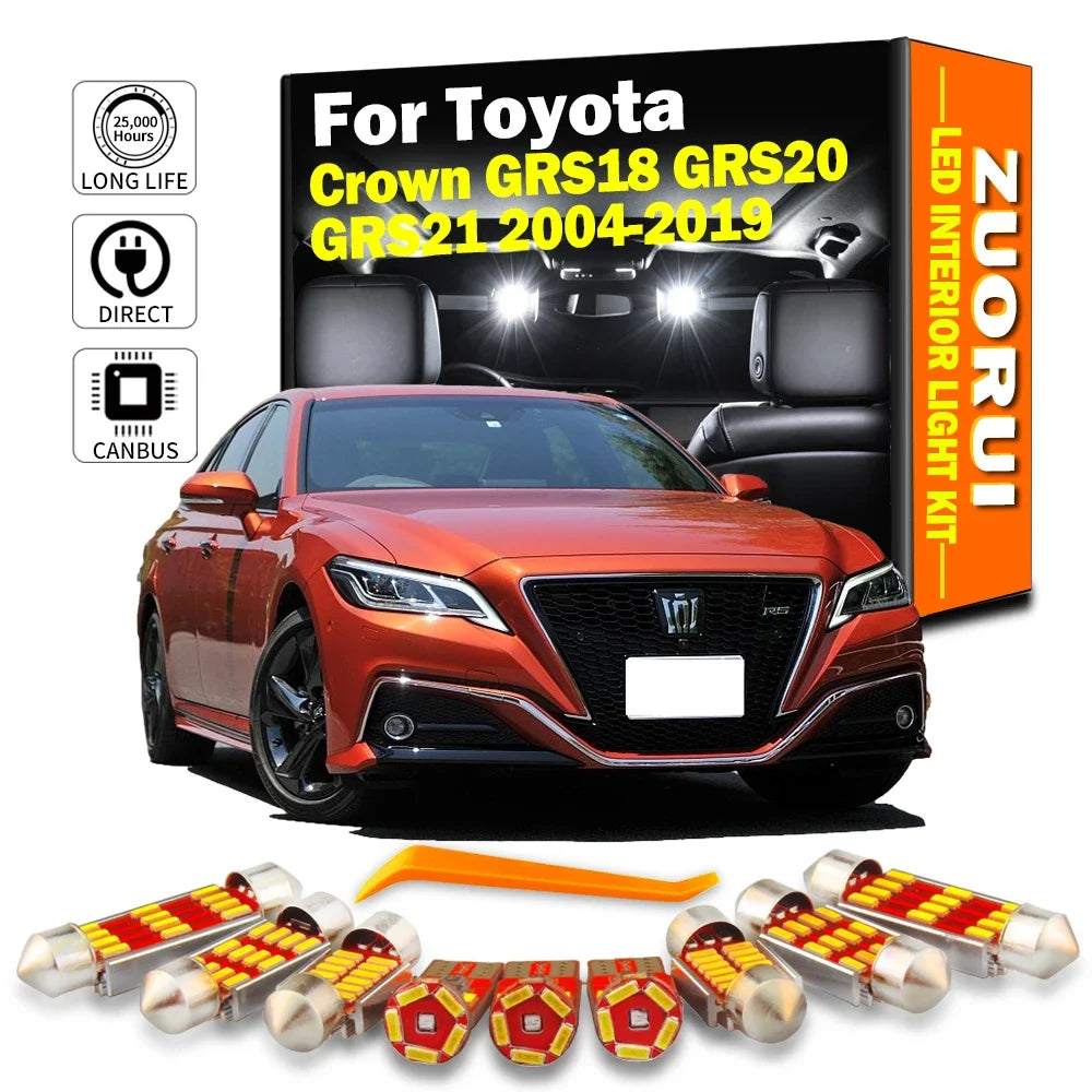LED Interior Light Kit for Toyota Crown GRS18 GRS20 GRS21 2004 -2019 - Canbus Dome Map Door Trunk Bulbs | AUTOKITSHOP