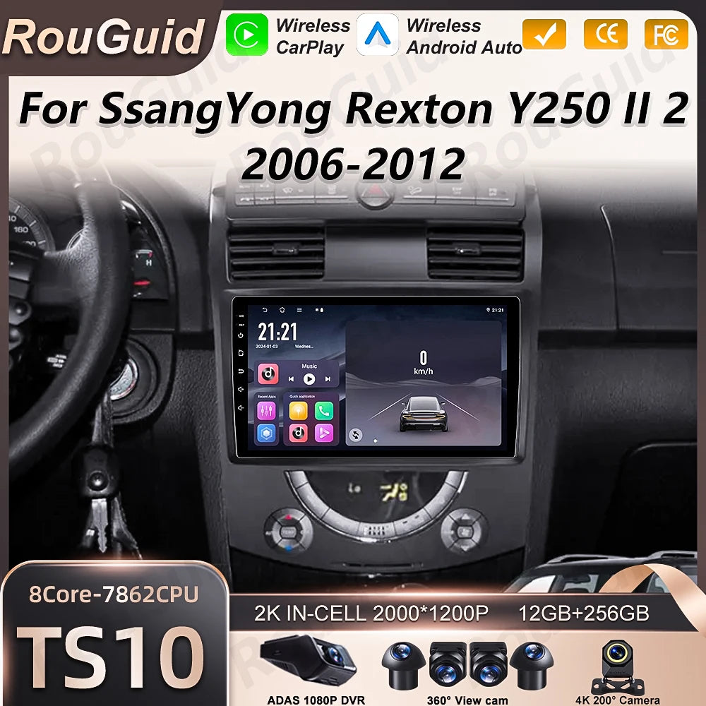 Android 16 Auto Car Radio For SsangYong Rexton Y250 2 2006 2007 2008 - 2011 2012 Multimedi | AUTOKITSHOP