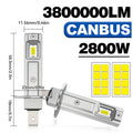 H1 LED Headlights 3800000LM 6000K 2800W 16PCS 7585 CSP High Low Beam Turbo Auto Light 1:1