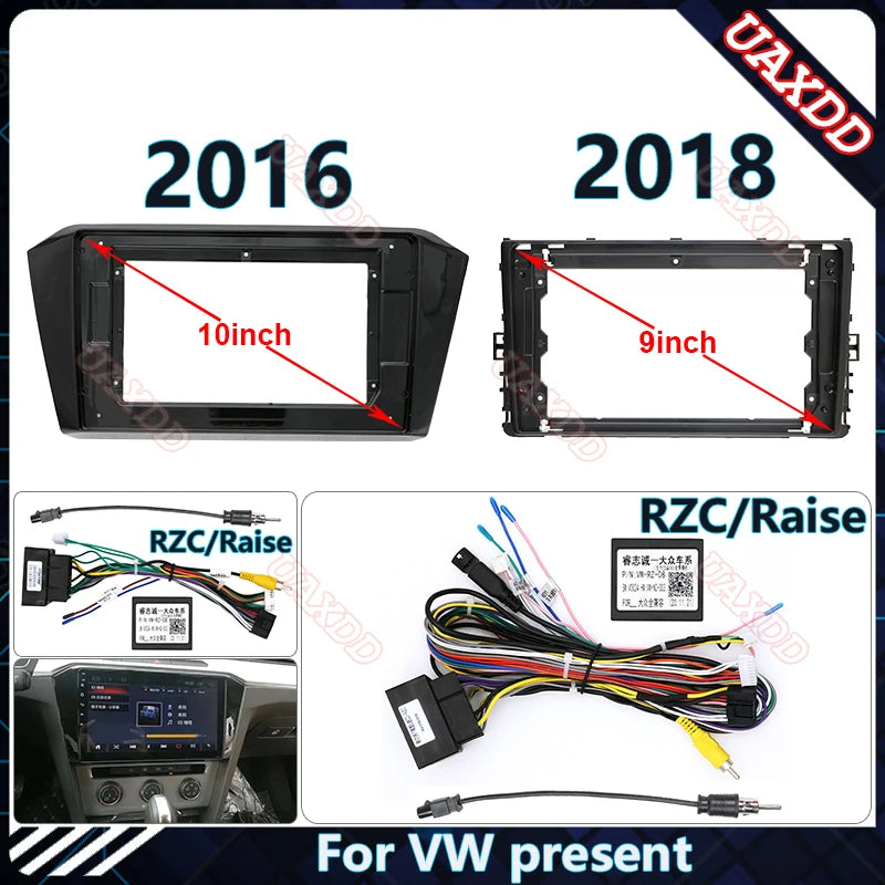 2 Din Car DVD Fascia for VW 2015 Passat B5 B6 B7 B8 Magotan CC Golf Teramont Tiguan Video