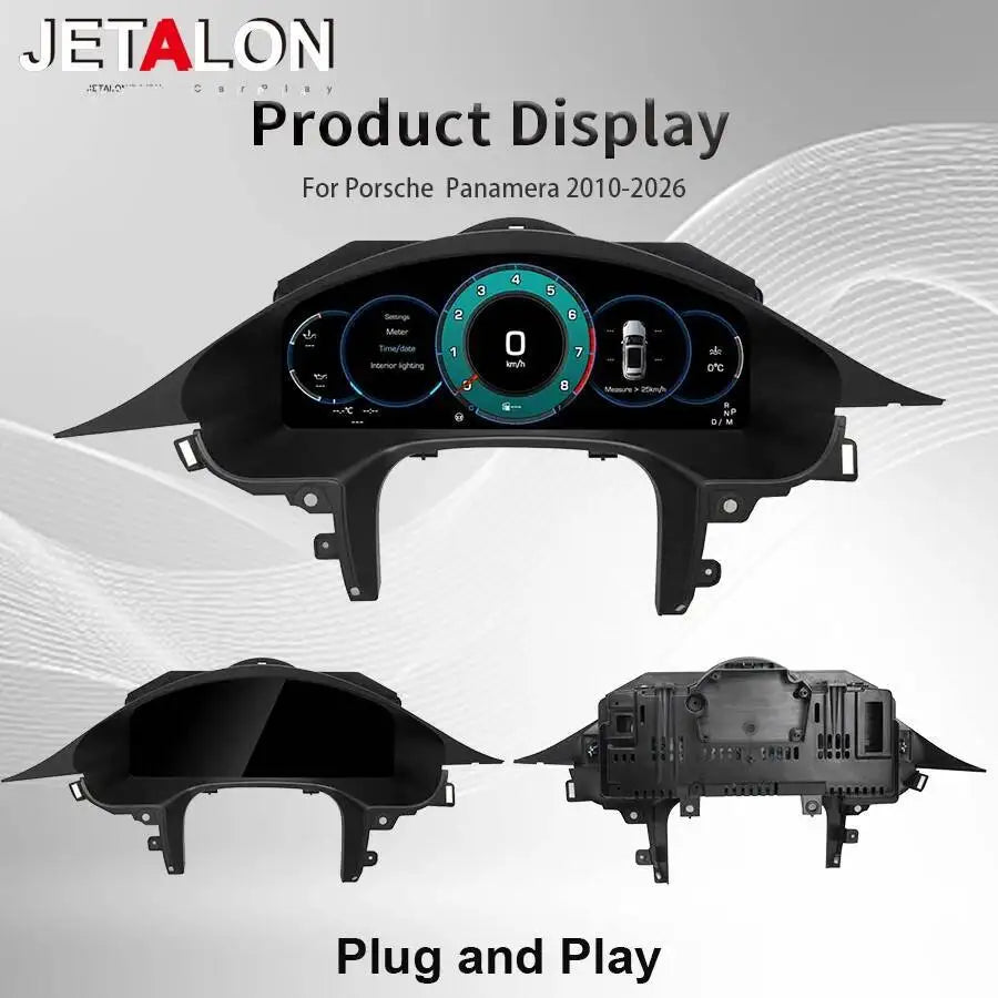 SpeedMeter Dashboard Screen Car LCD Virtual Cockpit With Carplay For Porsche Panamera 2010