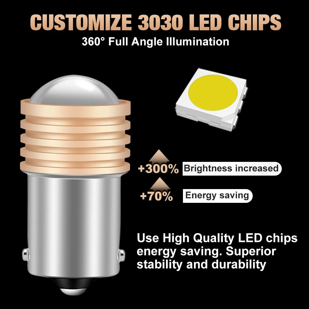 P21W Led 1156 BA15S 1157 BAY15D P21 5W R5W R10W Bulb 9SMD 3030 Car Turn Signal Lights Reve