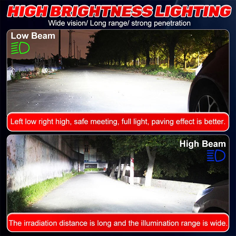 2300W High Power H7 H4 LED Bulb Turbo Headlight 6000K 2000000LM 5570 CSP Powerful H1 H4 H1