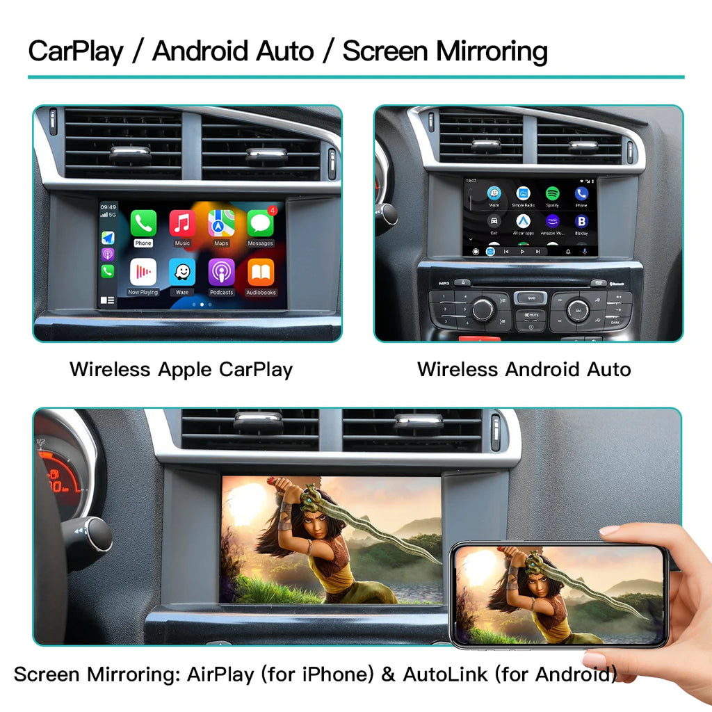 CarPlay & Android Auto Wireless For Peugeot Citroën SMEG - Compatible with 208 308 308 508 | AUTOKITSHOP