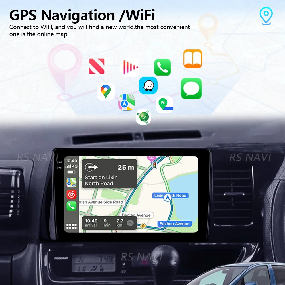 Android 16 Carplay Auto Qualcomm 2K QLED Screen Car Radio Player For Toyota Wish XE10 2003