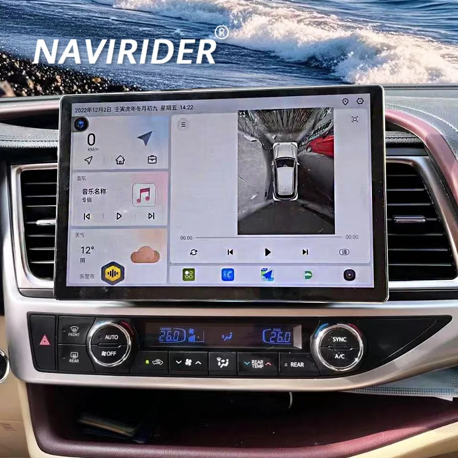 13.3Inch 2K Screen For TOYOTA Highlander Android 2015 2017 Car Multimedia Video Player Ste | AUTOKITSHOP