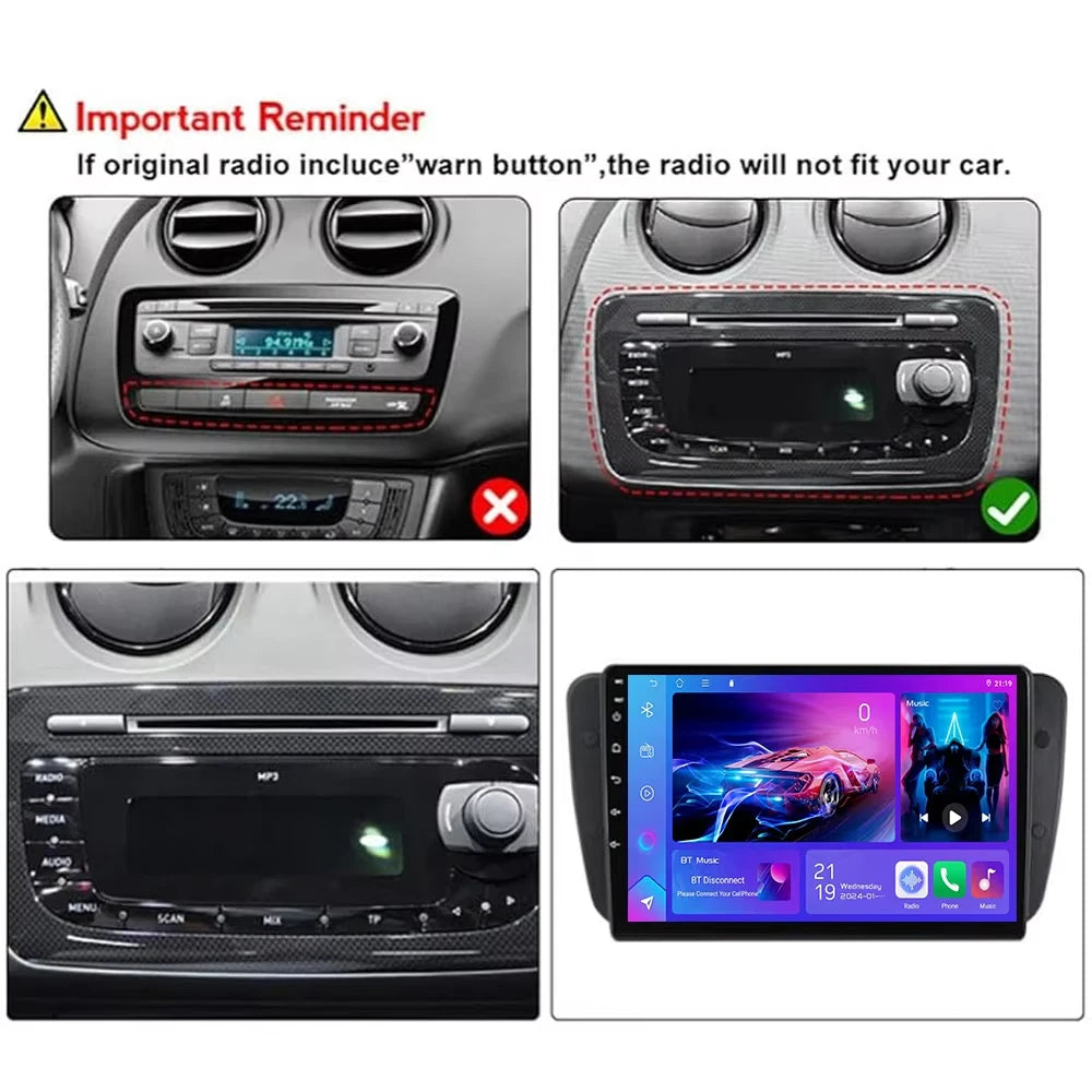 9 Inch Android Car Radio For Seat Ibiza Mk4 6j 2009-2013 Multimedia Player Carplay Android | AUTOKITSHOP