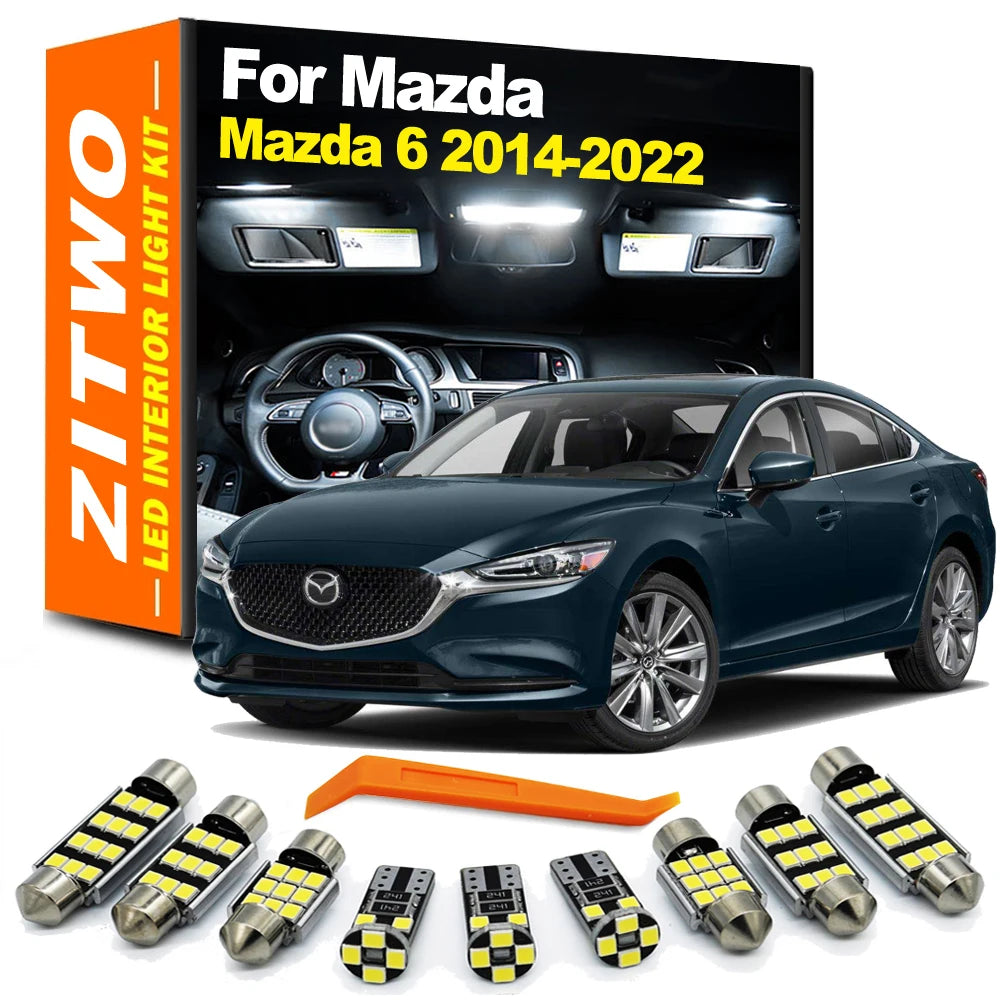 ZITWO 13Pcs LED Interior Dome Reading Light Bulb Kit For Mazda 6 Mazda6 2014 2016 2017 2018 2019 2020 2021 2022 Car Accessories