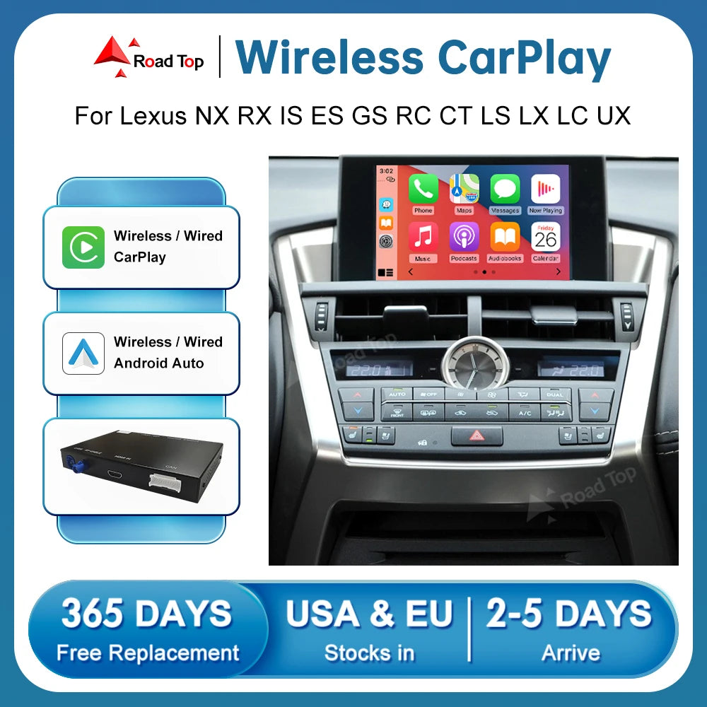Wireless CarPlay Android Auto for Lexus NX RX IS ES GS RC CT LS LX LC UX 2014-2019 with Mi | AUTOKITSHOP
