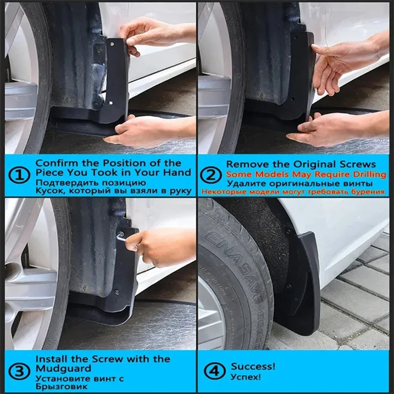 For GWM Ora 5 2026~2027 Mudguards Anti-splash Mud Flap Guard Wheel Front Rear Mudflaps 4PC | AUTOKITSHOP