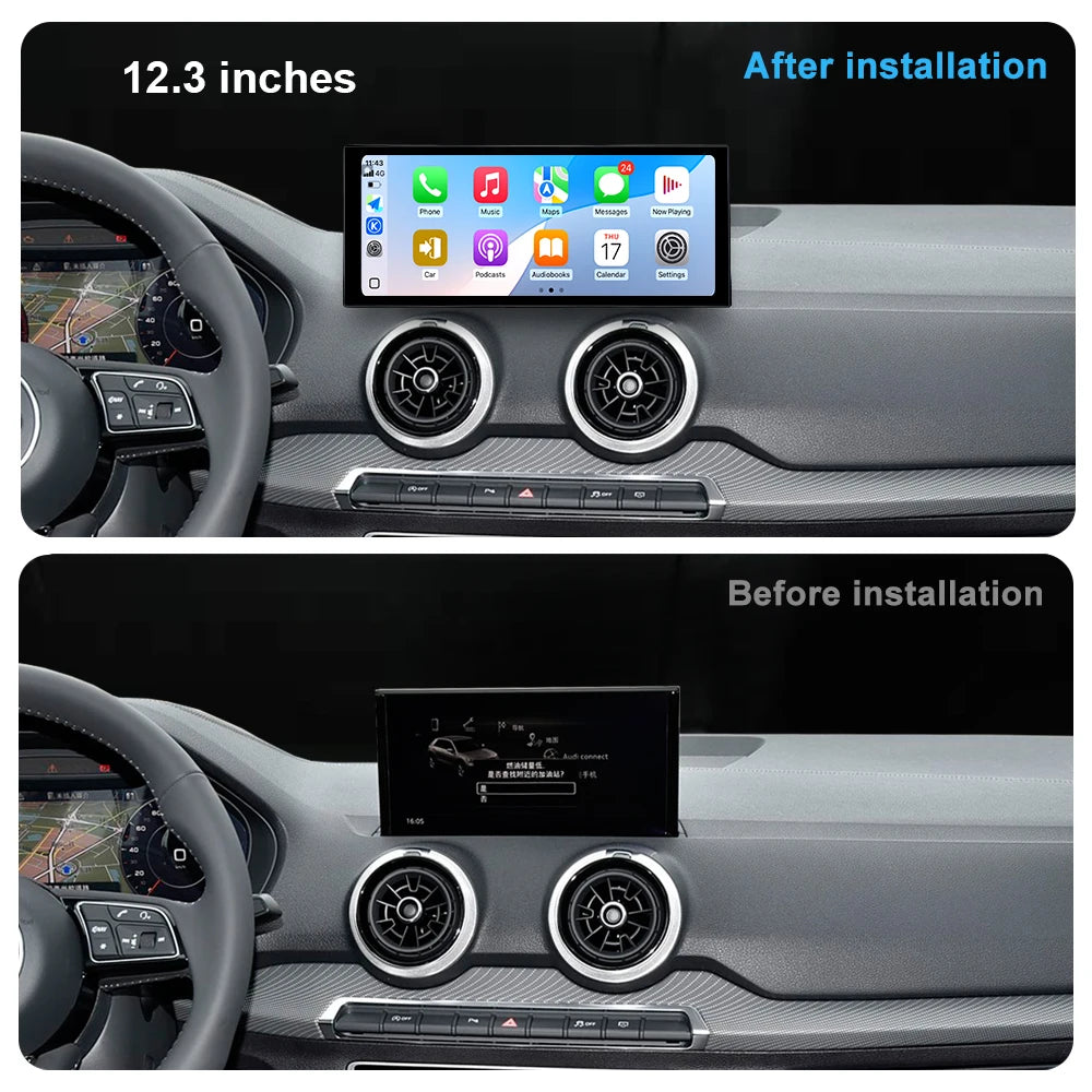10.33 "/12.3" Android 14 for Audi Q2L 2018 - 2024 Wireless Carplay HD Touch Screen Car Rad