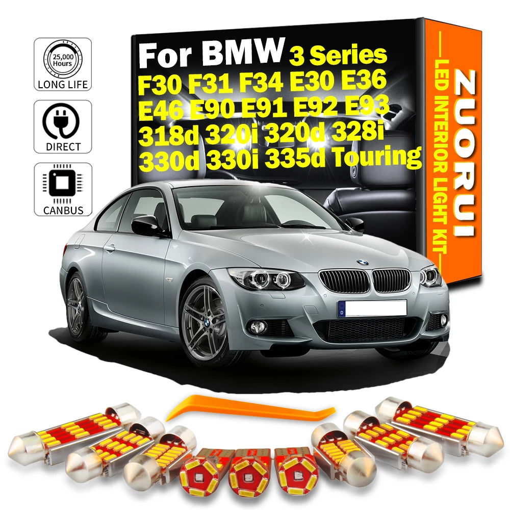 LED Interior Light Kit for BMW 3 Series F30 F31 F34 E30 E36 E46 E90 E91 E92 E93 318d 320i 320d 328i 330d 330i 335d To...
